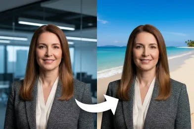 Add Beach Background to Photo with AI
