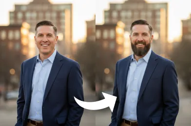 Add beard to photo with AI