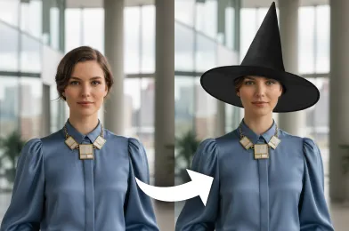 Add Witch Hat to Photo with AI