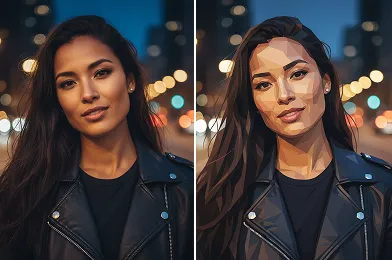 AI Geometric Face effect