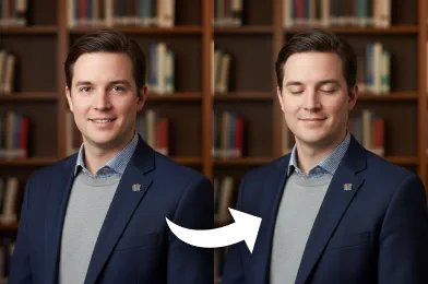 Open Closed Eyes in Photo