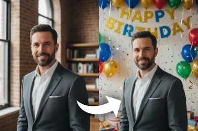 Add Birthday Background To Photo with AI