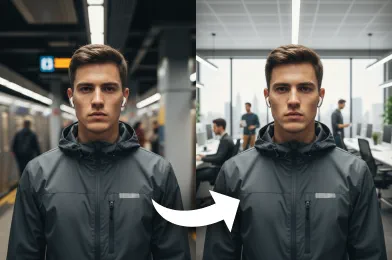 Add office background to photo