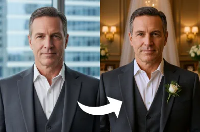 Add wedding background to photo Online