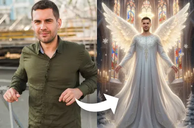 AI Christmas Angel Transformation