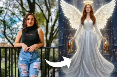 AI Christmas Angel Transformation Free