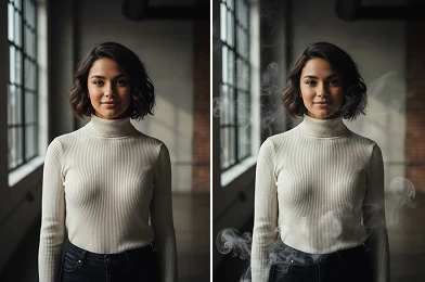 Add smoke to photo with AI