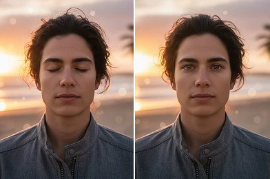 Open Closed Eyes in Photo with AI