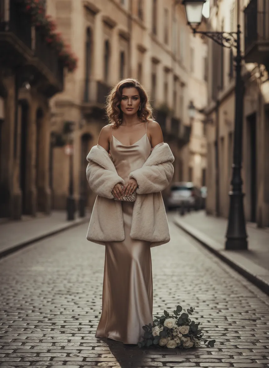 Slip Dress & Faux Fur Coat